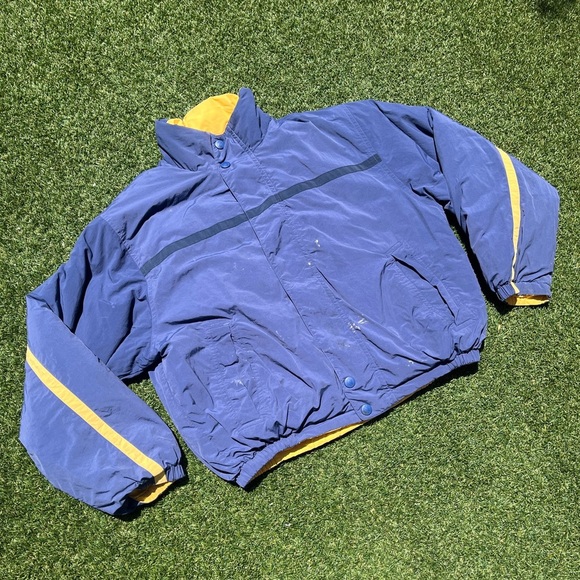VTG 90’s Nautica Reversible Yellow & Blue Puffer Jacket - Picture 5 of 7